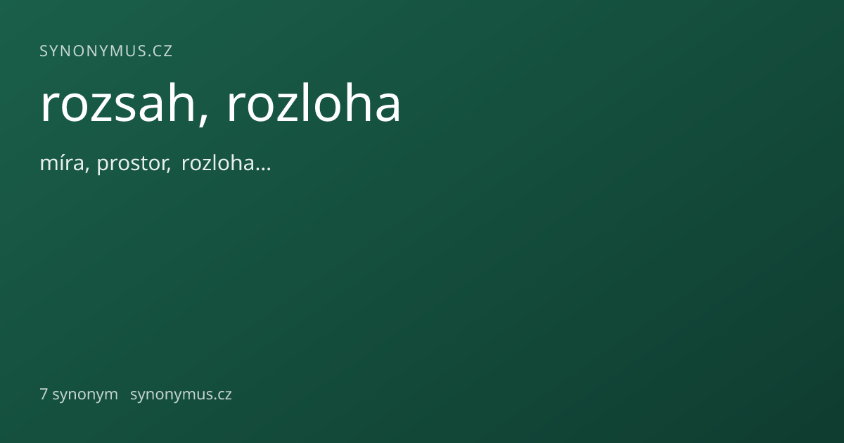 Náhled odkazu: rozsah, rozloha