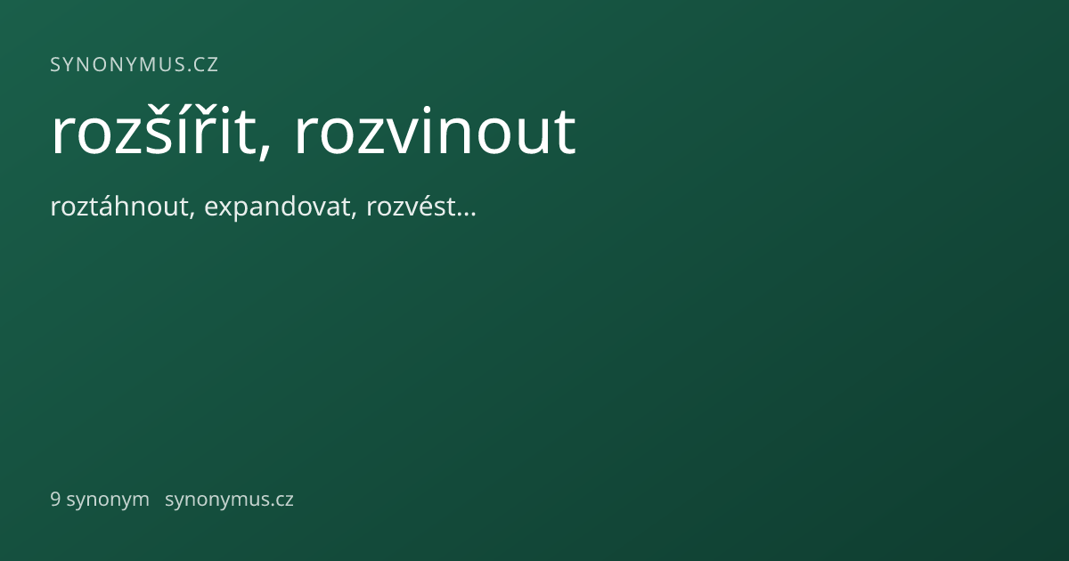 Náhled odkazu: rozšířit, rozvinout