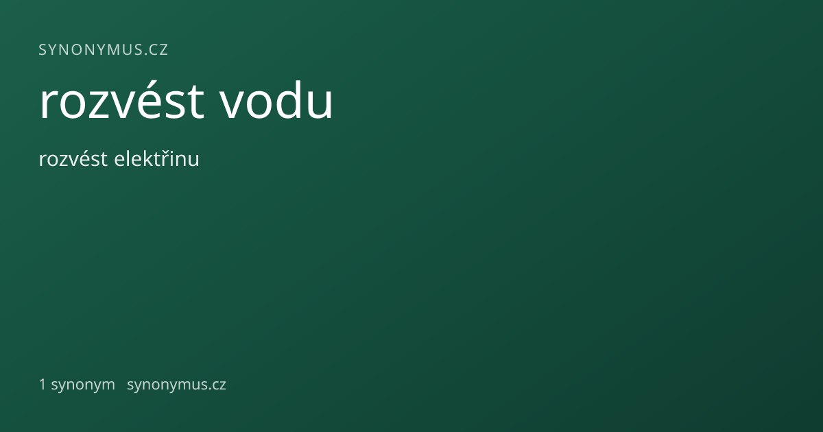 Náhled odkazu: rozvést vodu