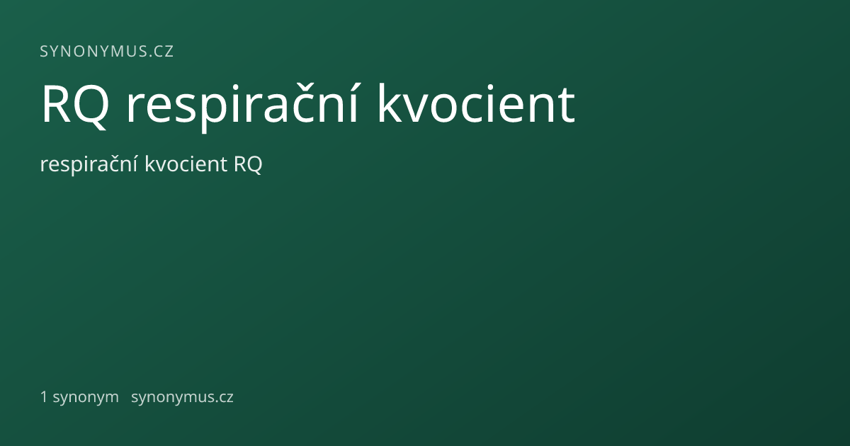 Náhled odkazu: RQ respirační kvocient