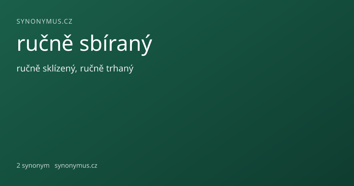 Náhled odkazu: ručně sbíraný