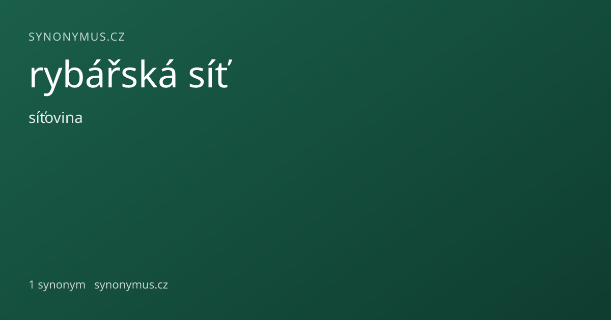 Náhled odkazu: rybářská síť