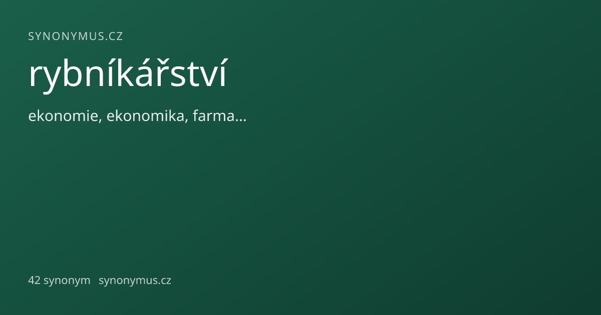 Náhled odkazu: rybníkářství