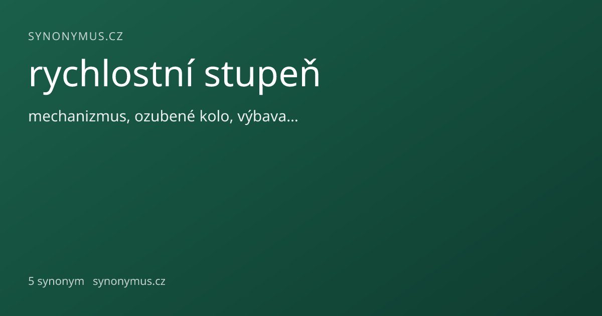 Náhled odkazu: rychlostní stupeň