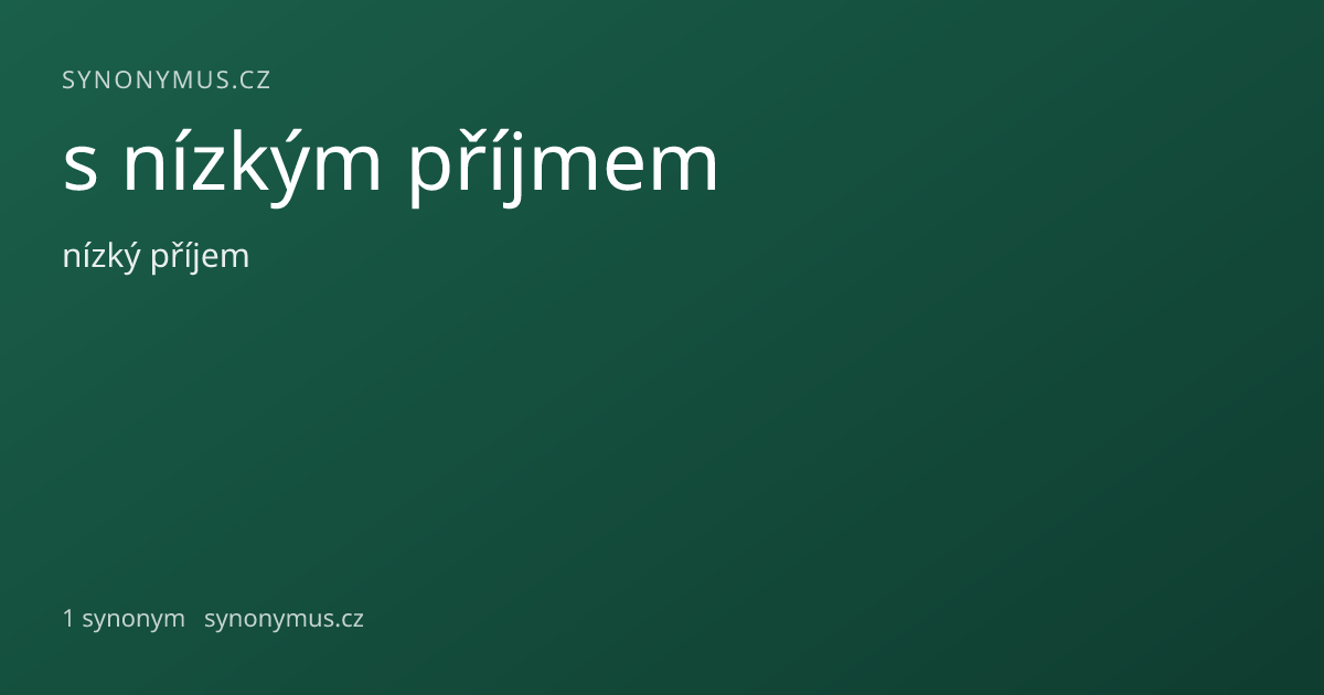 Náhled odkazu: s nízkým příjmem