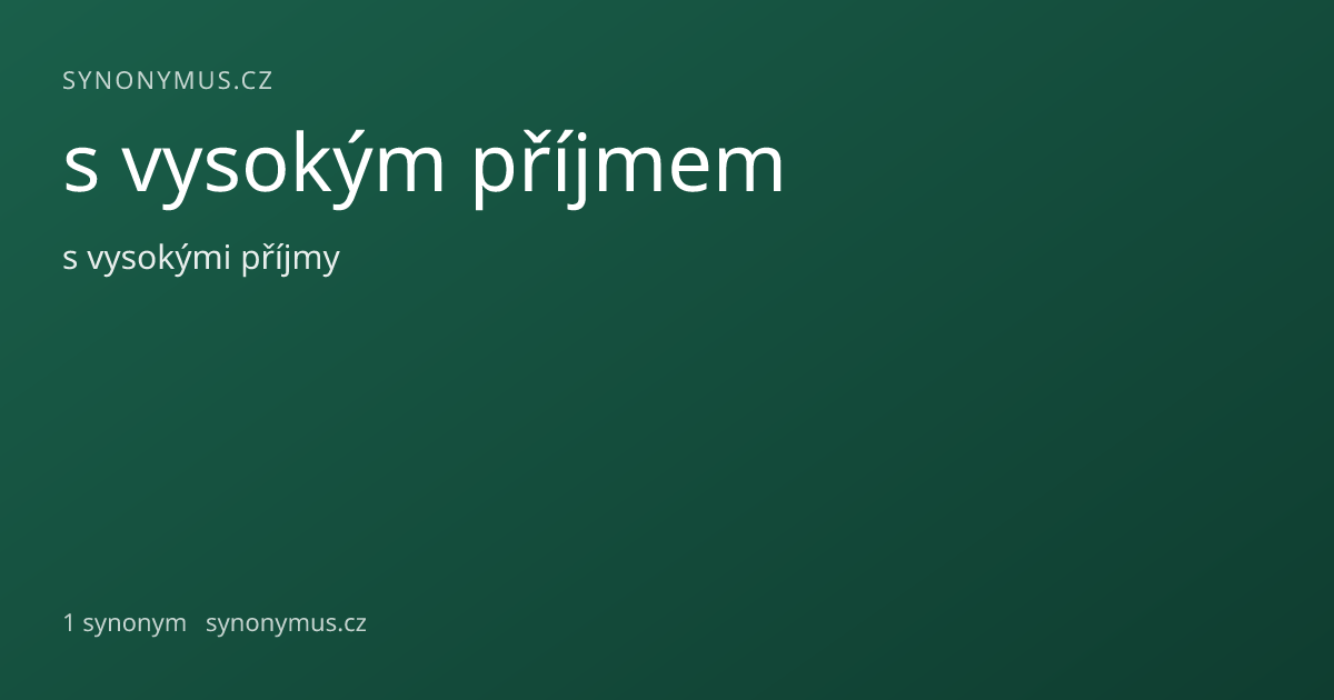 Náhled odkazu: s vysokým příjmem