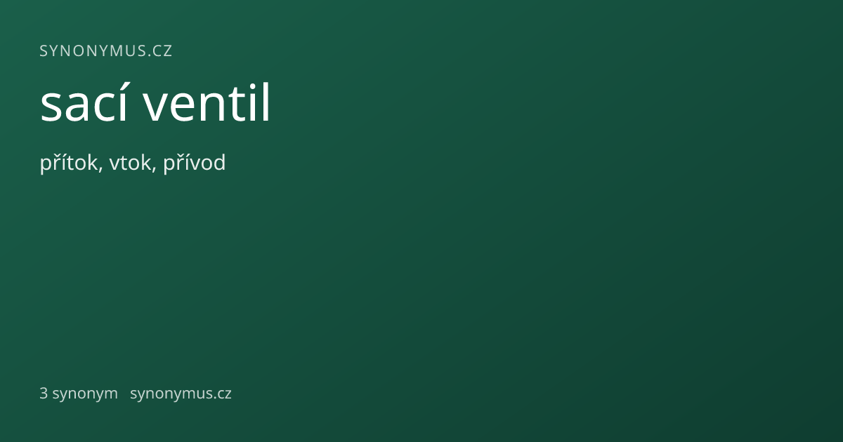 Náhled odkazu: sací ventil