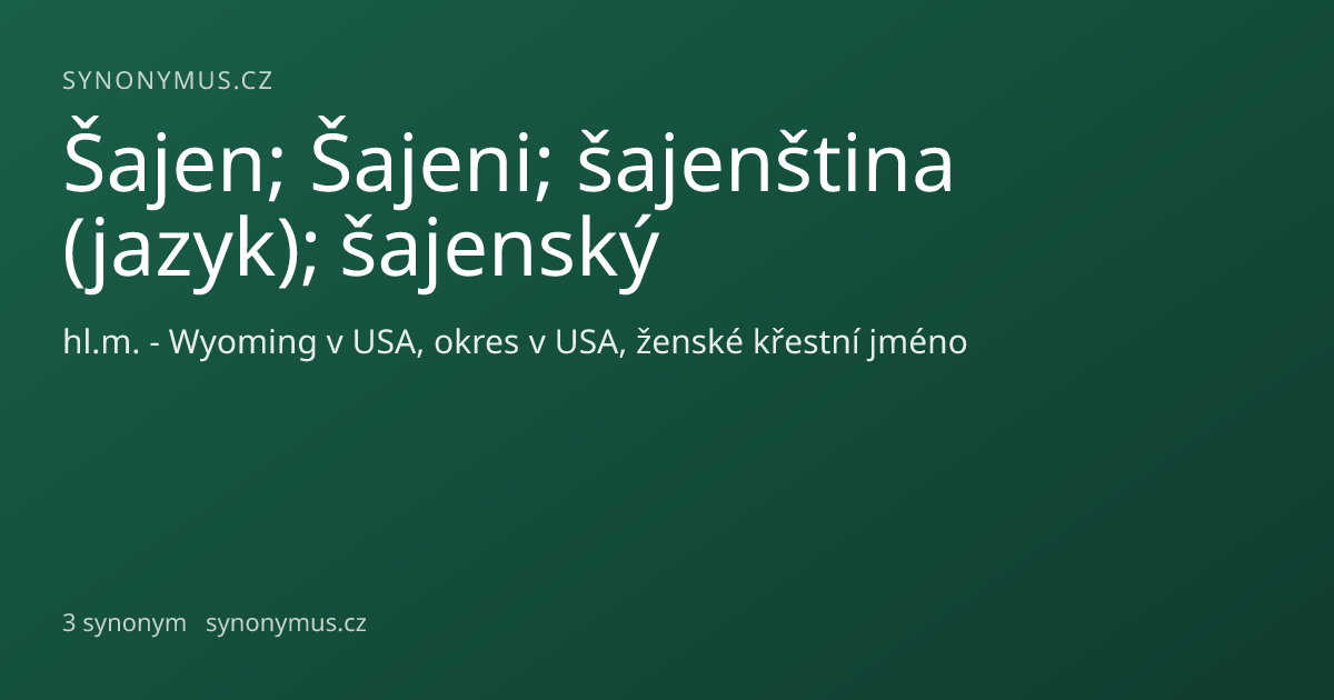 Náhled odkazu: Šajen; Šajeni; šajenština (jazyk); šajenský