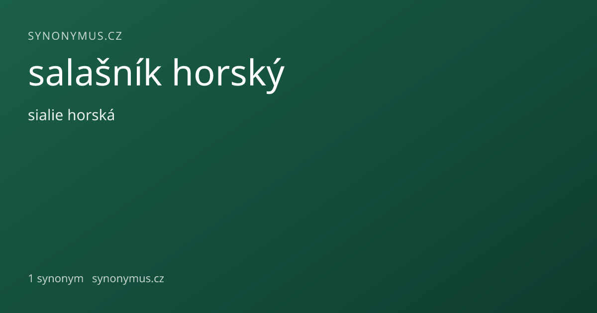 Náhled odkazu: salašník horský