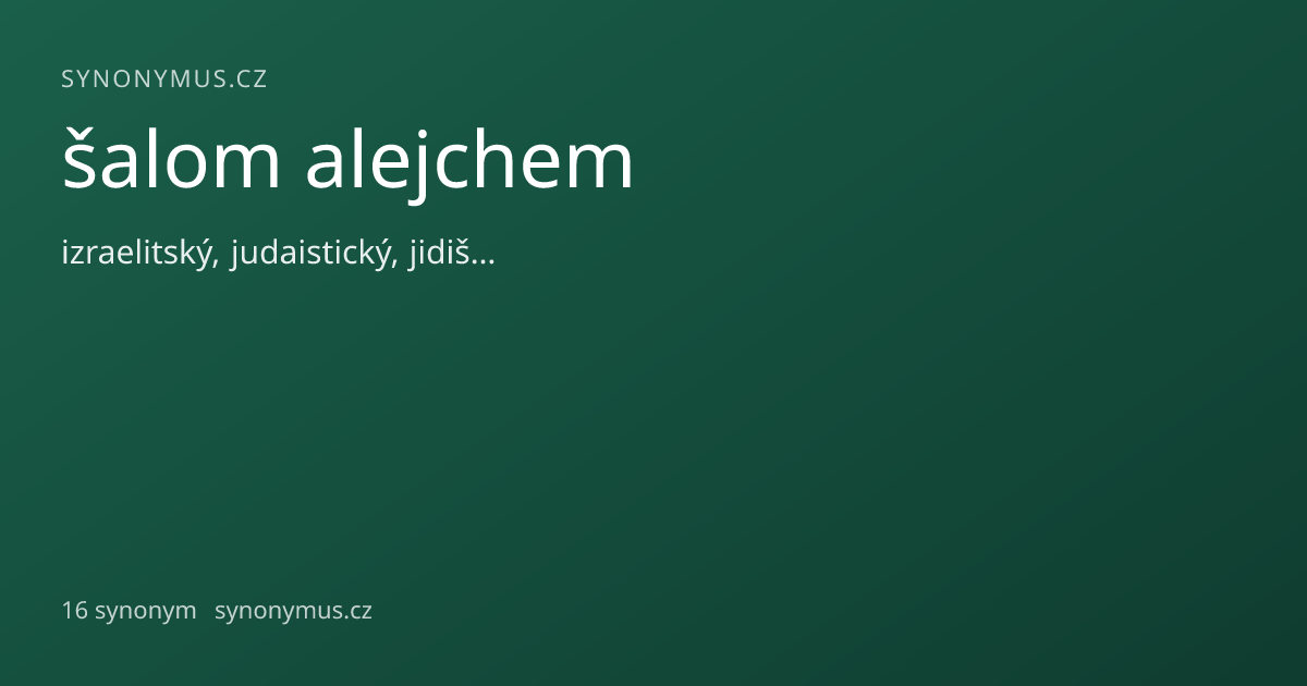 Náhled odkazu: šalom alejchem