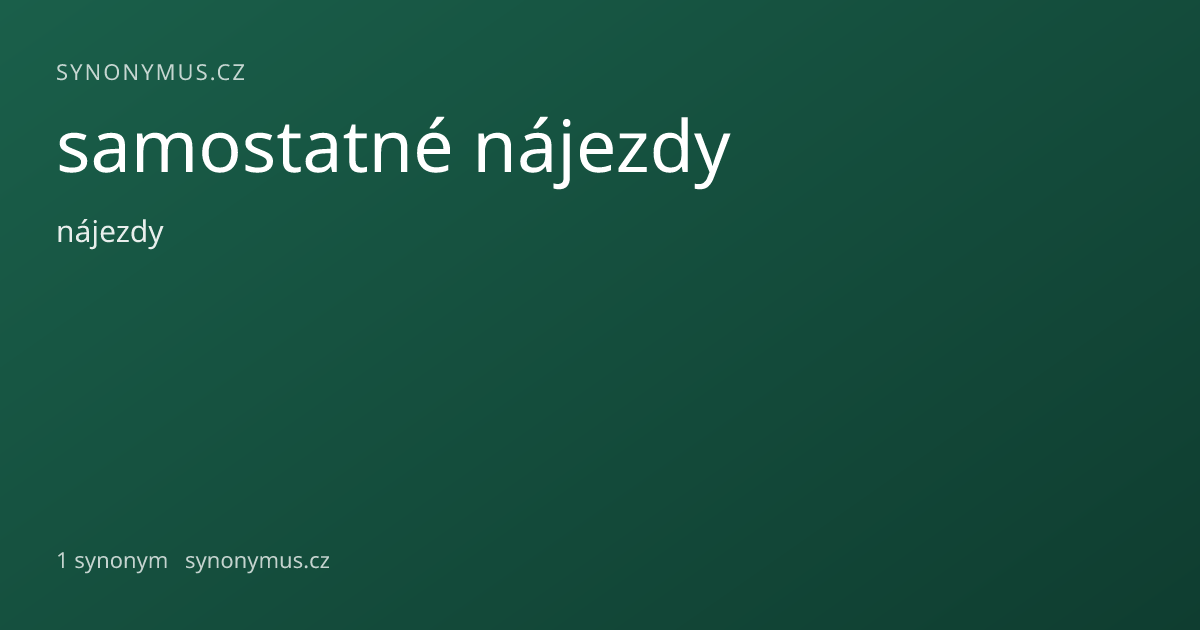 Náhled odkazu: samostatné nájezdy