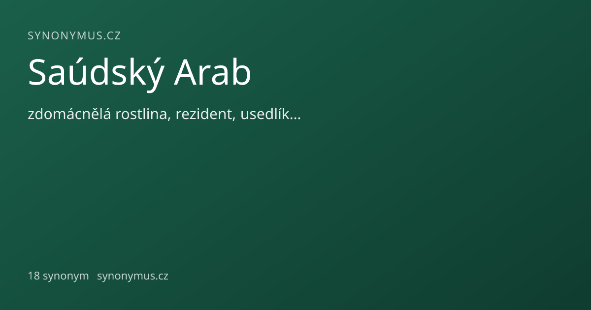 Náhled odkazu: Saúdský Arab