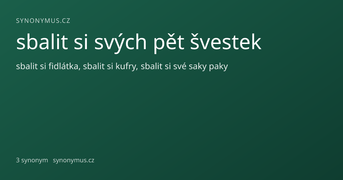 Náhled odkazu: sbalit si svých pět švestek