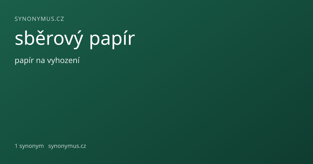 Náhled odkazu: sběrový papír