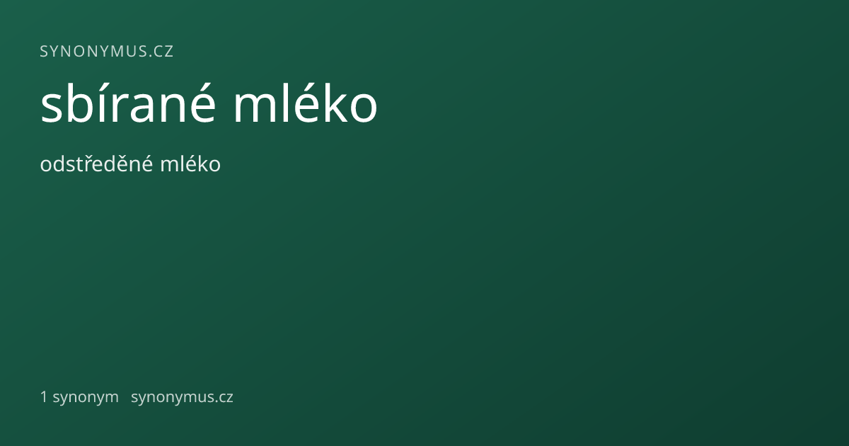 Náhled odkazu: sbírané mléko