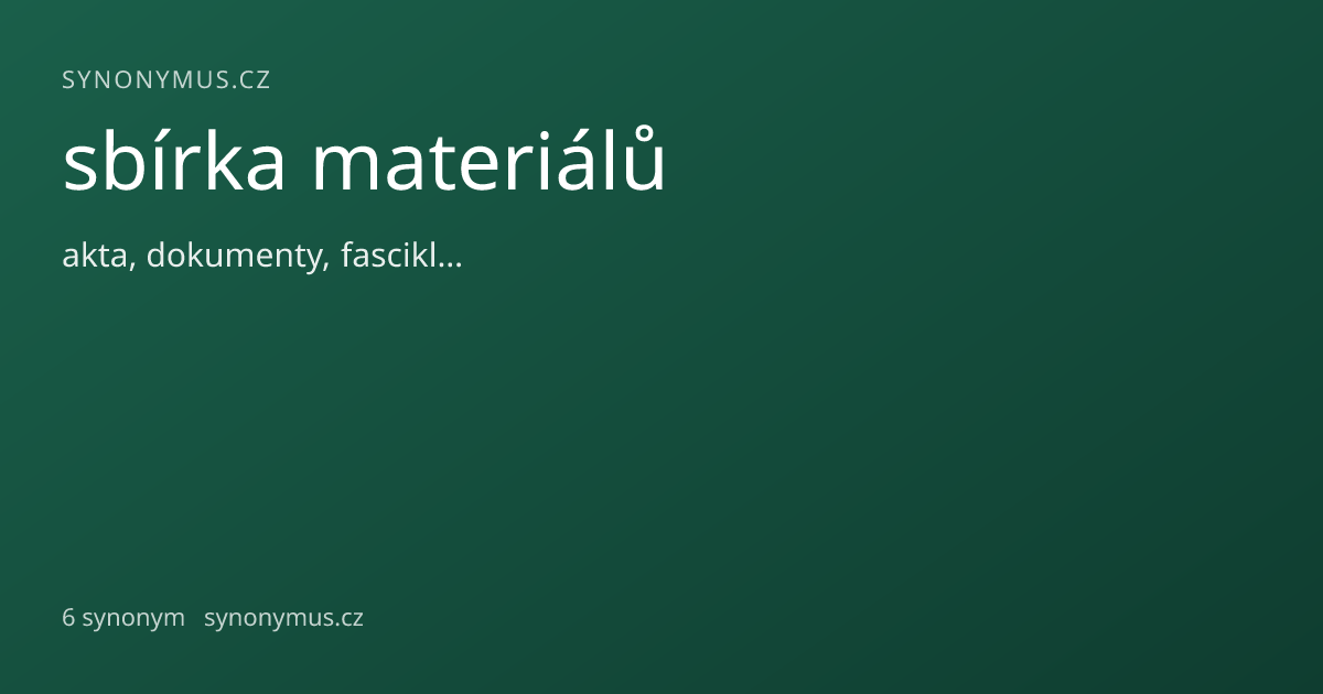 Náhled odkazu: sbírka materiálů