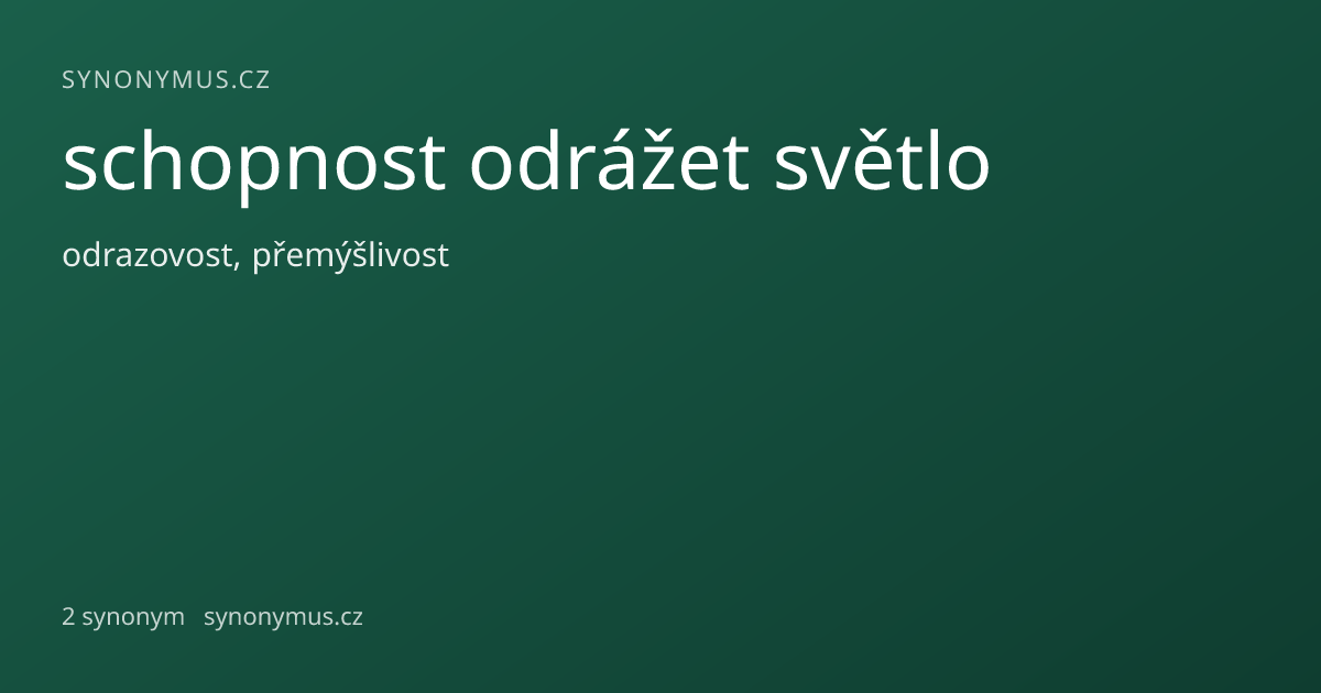 Náhled odkazu: schopnost odrážet světlo