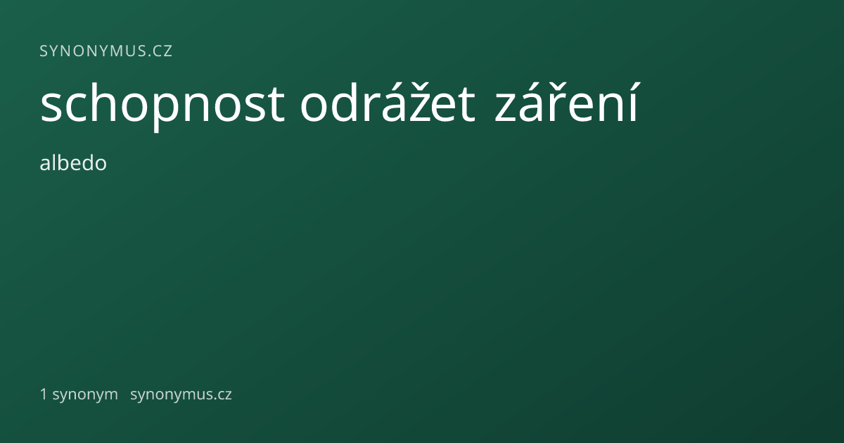 Náhled odkazu: schopnost odrážet záření