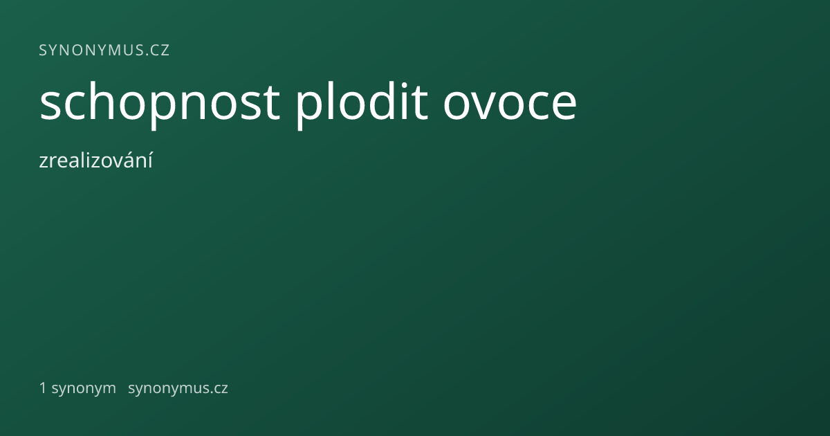 Náhled odkazu: schopnost plodit ovoce