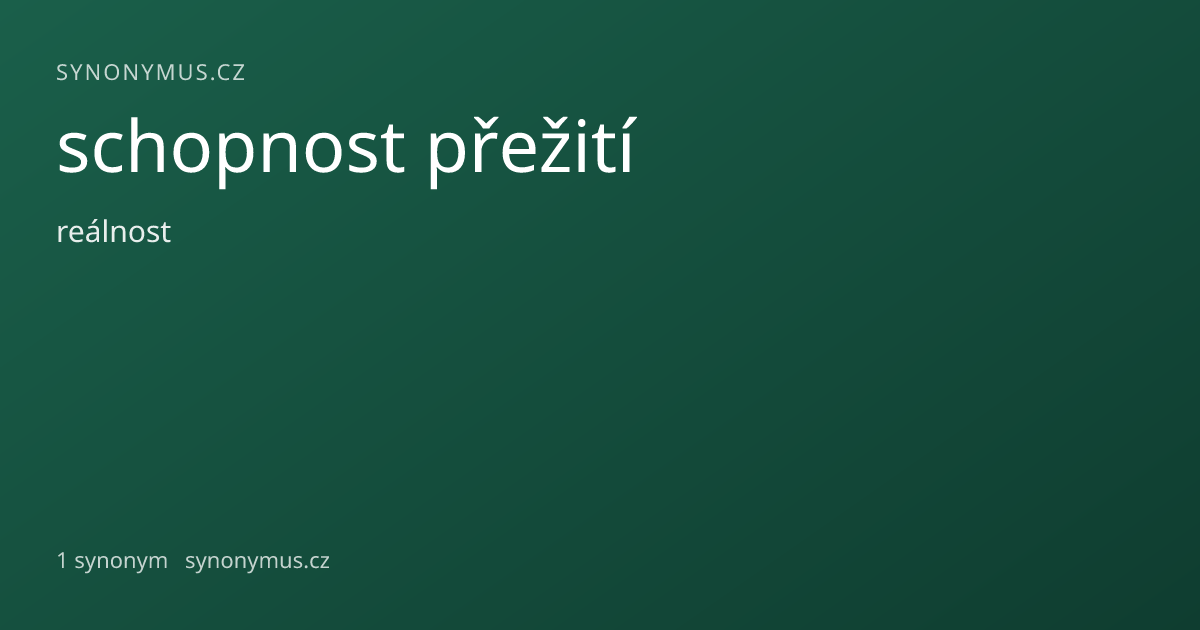 Náhled odkazu: schopnost přežití