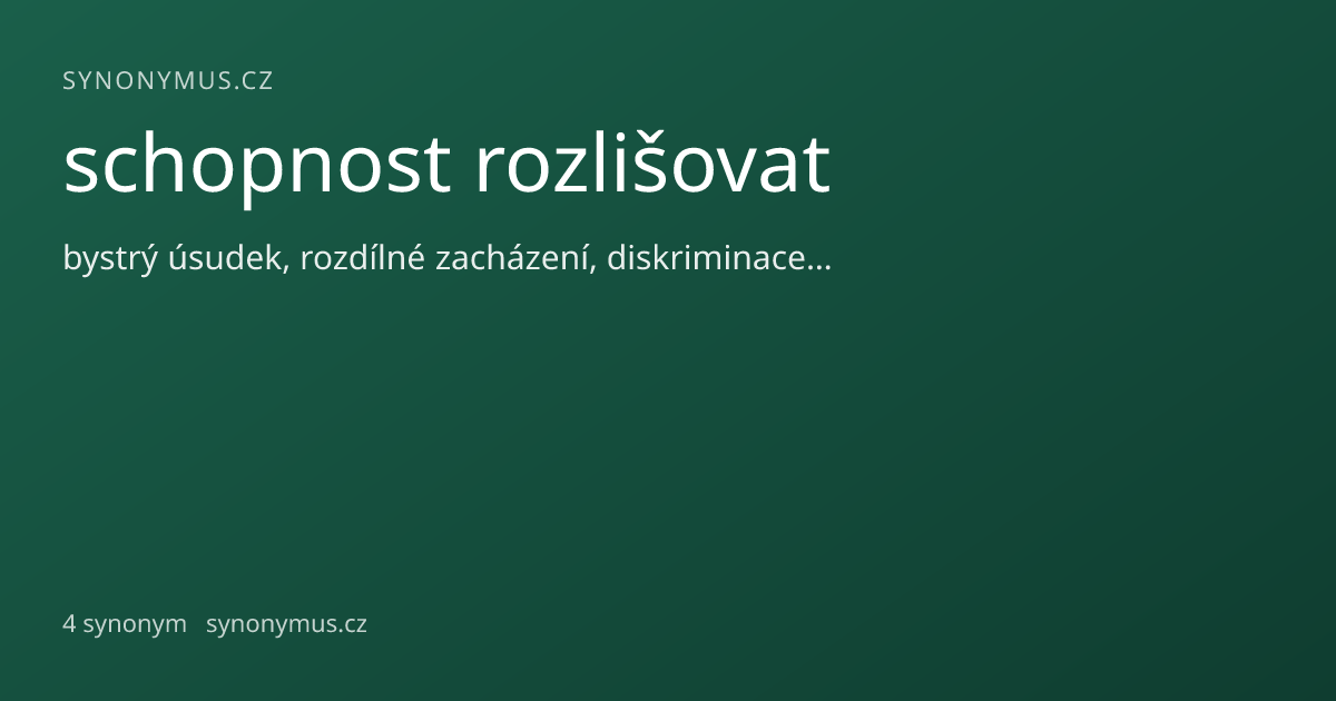 Náhled odkazu: schopnost rozlišovat