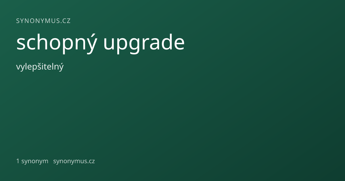 Náhled odkazu: schopný upgrade