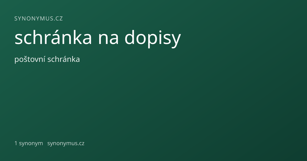Náhled odkazu: schránka na dopisy