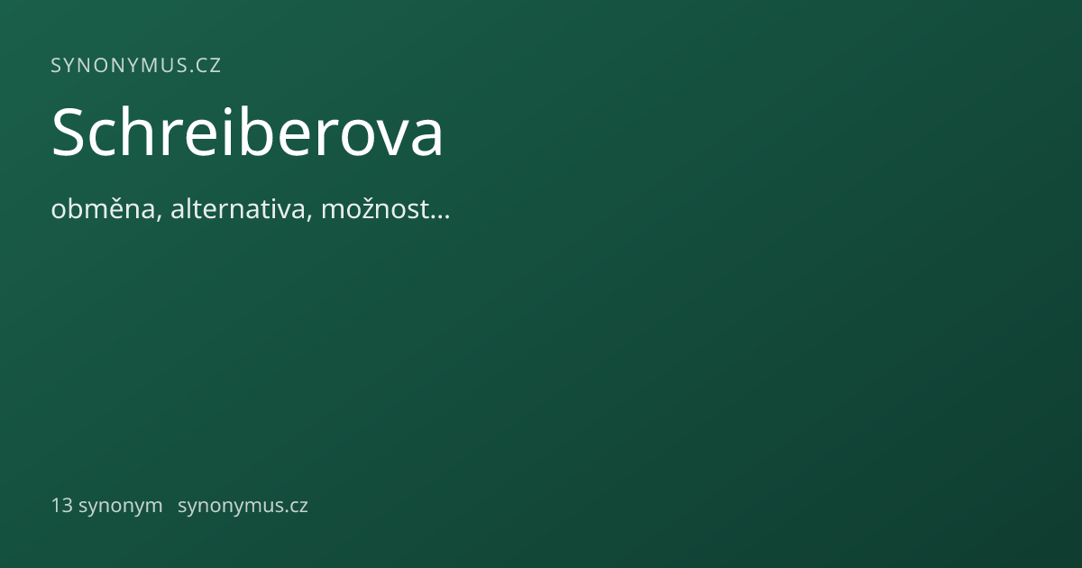 Náhled odkazu: Schreiberova