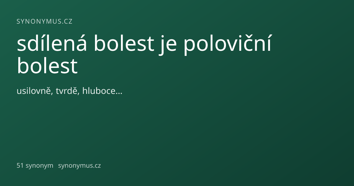 Náhled odkazu: sdílená bolest je poloviční bolest