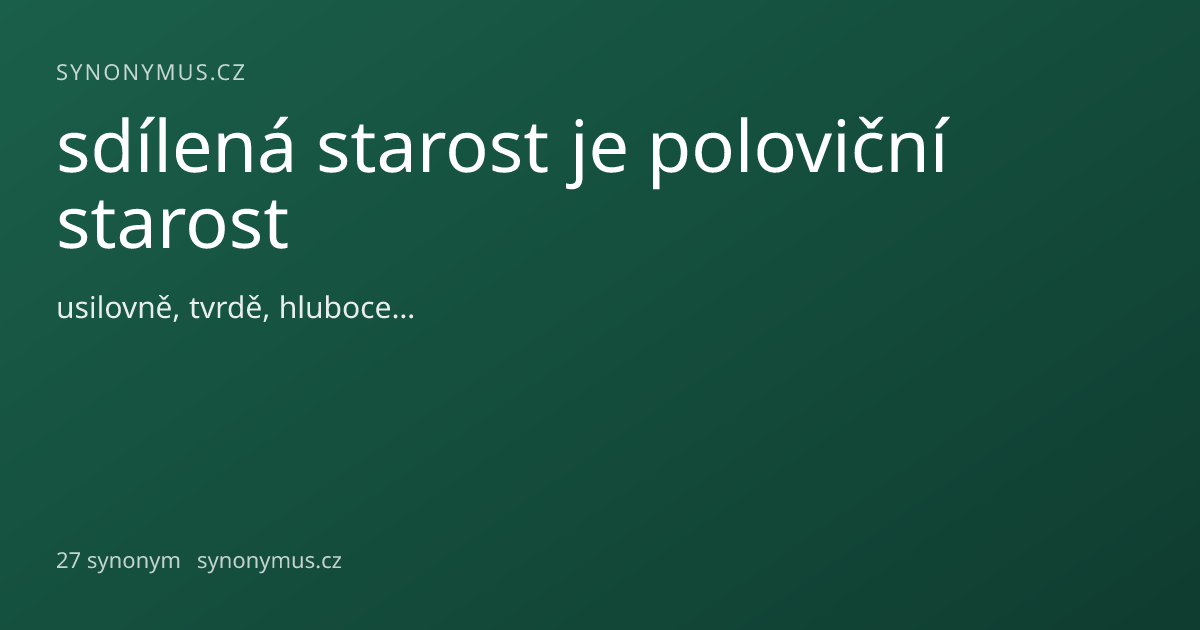 Náhled odkazu: sdílená starost je poloviční starost