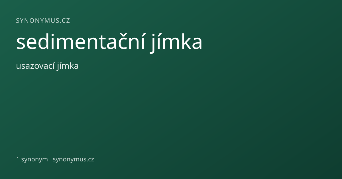 Náhled odkazu: sedimentační jímka