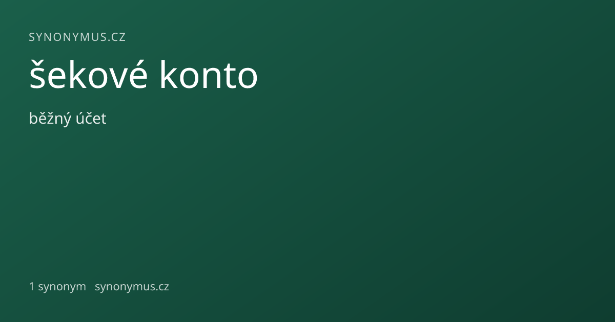 Náhled odkazu: šekové konto