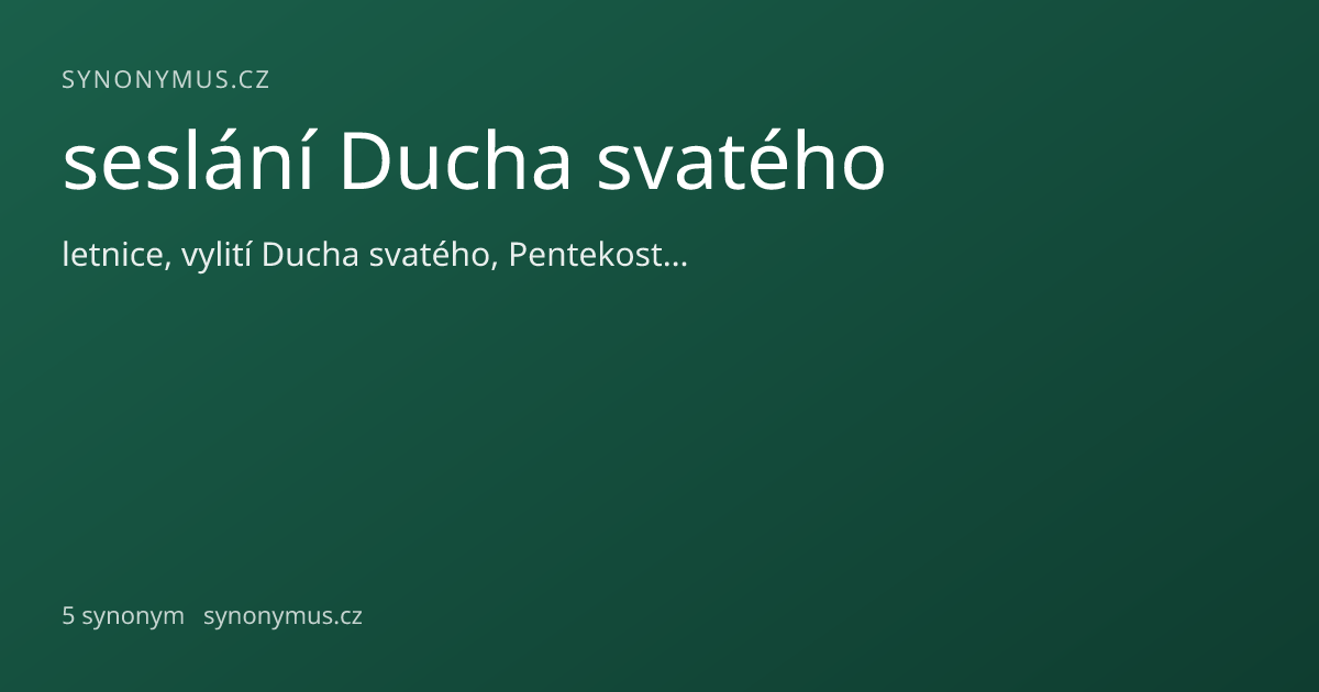 Náhled odkazu: seslání Ducha svatého