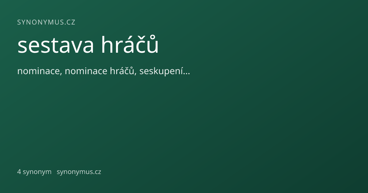 Náhled odkazu: sestava hráčů