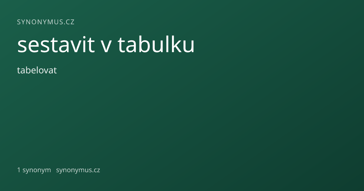 Náhled odkazu: sestavit v tabulku