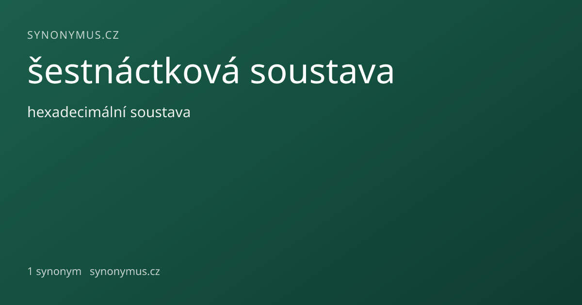Náhled odkazu: šestnáctková soustava