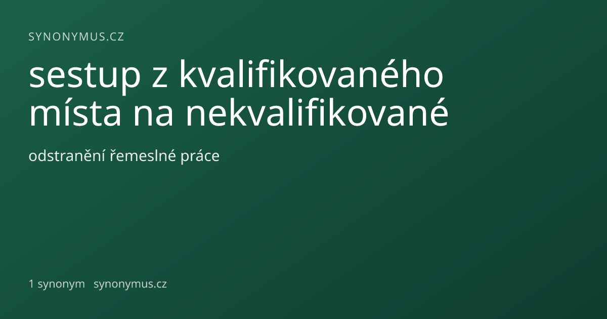 Náhled odkazu: sestup z kvalifikovaného místa na nekvalifikované