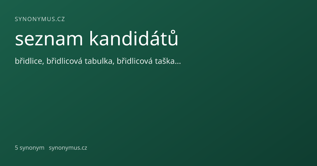 Náhled odkazu: seznam kandidátů