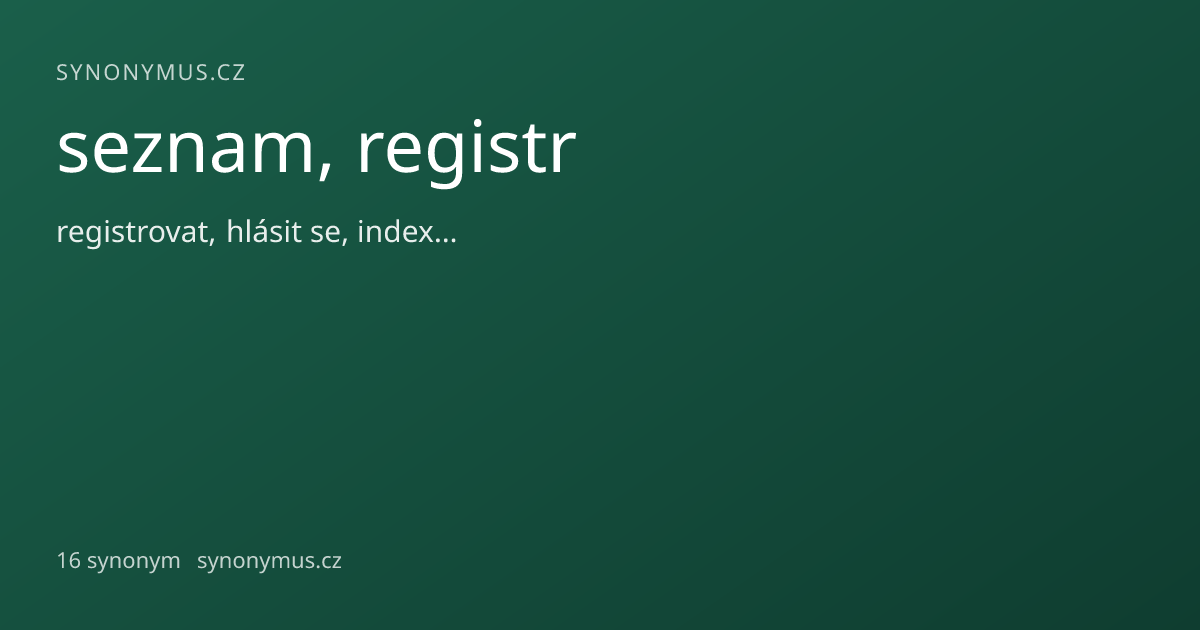 Náhled odkazu: seznam, registr