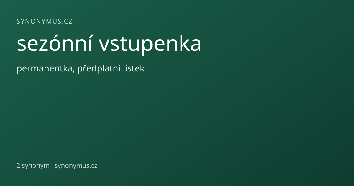 Náhled odkazu: sezónní vstupenka