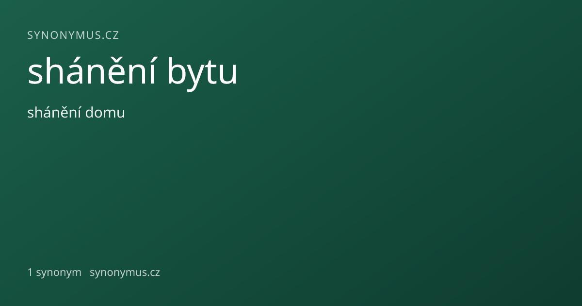 Náhled odkazu: shánění bytu