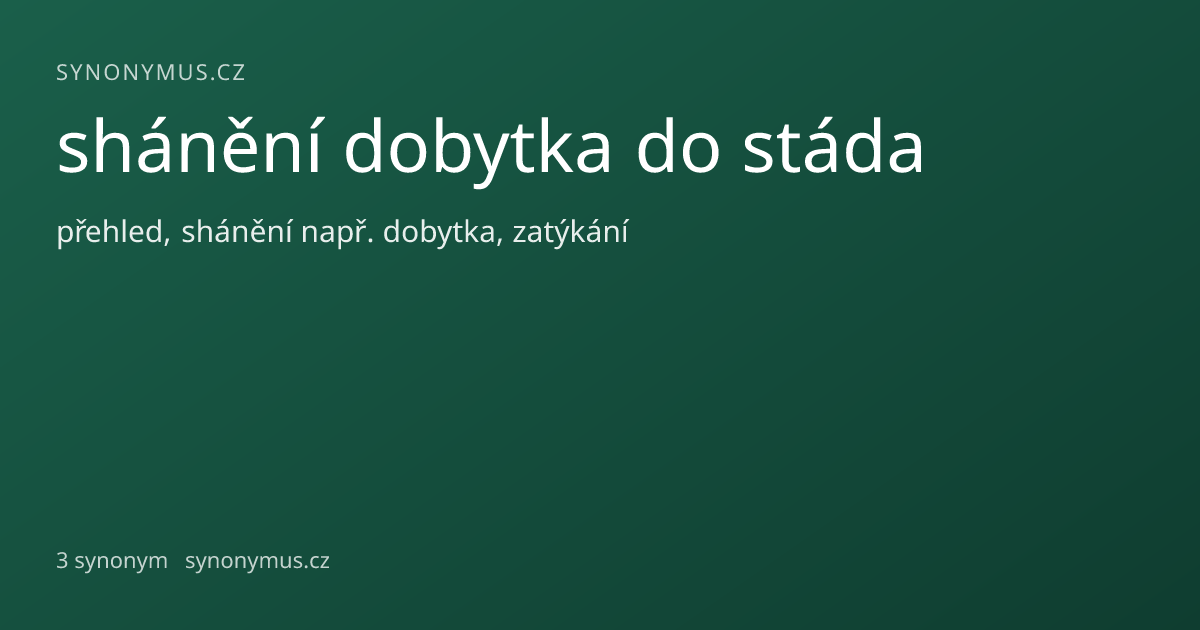 Náhled odkazu: shánění dobytka do stáda