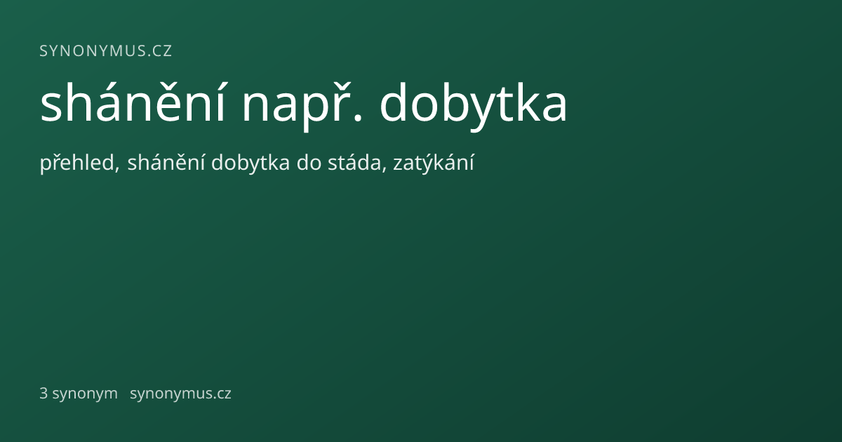 Náhled odkazu: shánění např. dobytka