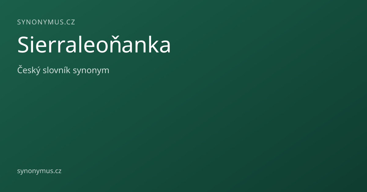 Náhled odkazu: Sierraleoňanka