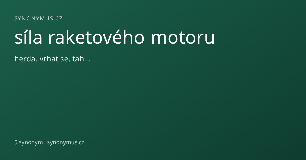 Náhled odkazu: síla raketového motoru