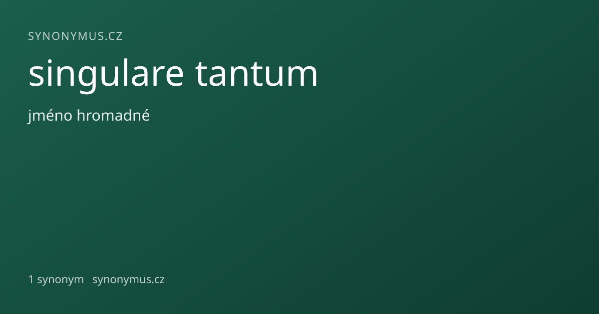 Náhled odkazu: singulare tantum