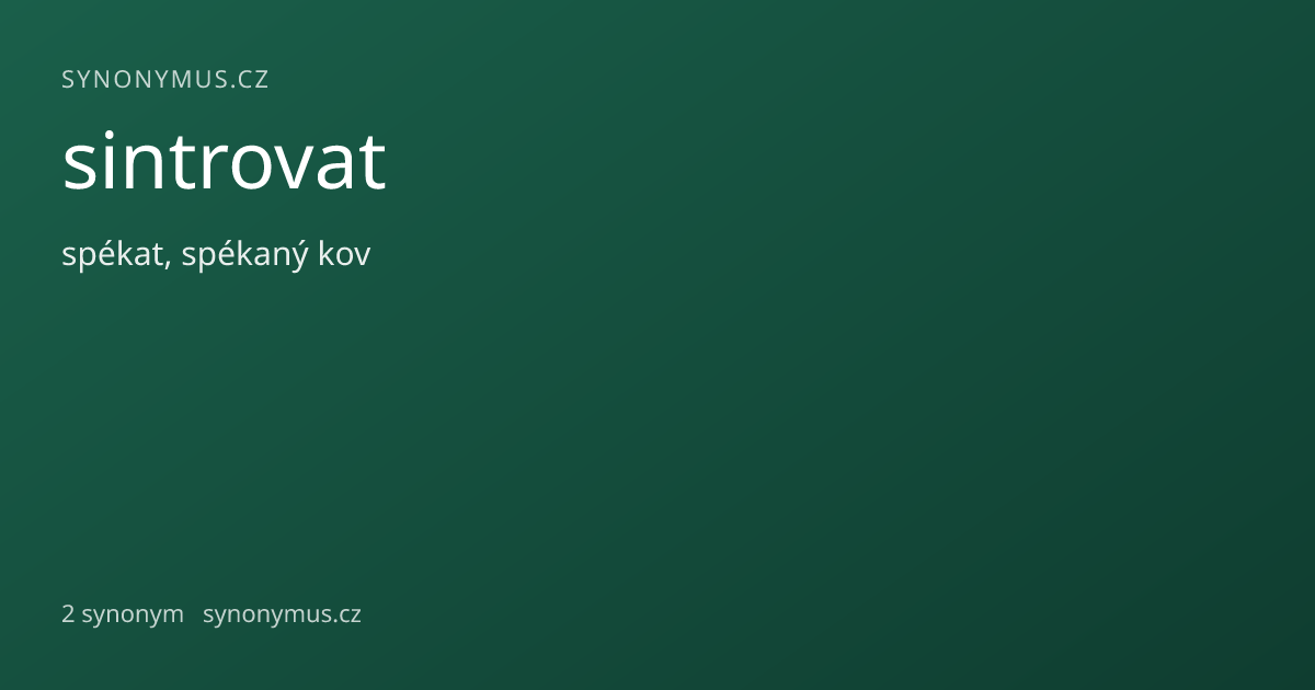 Náhled odkazu: sintrovat