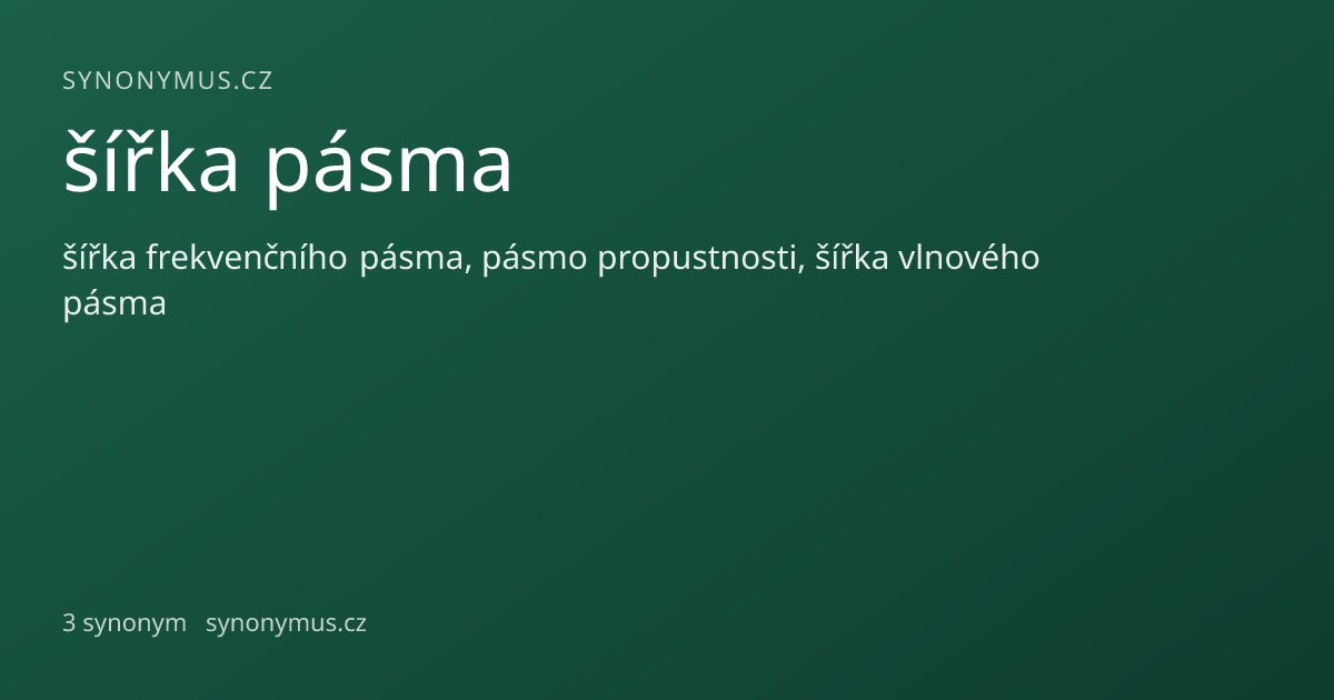 Náhled odkazu: šířka pásma