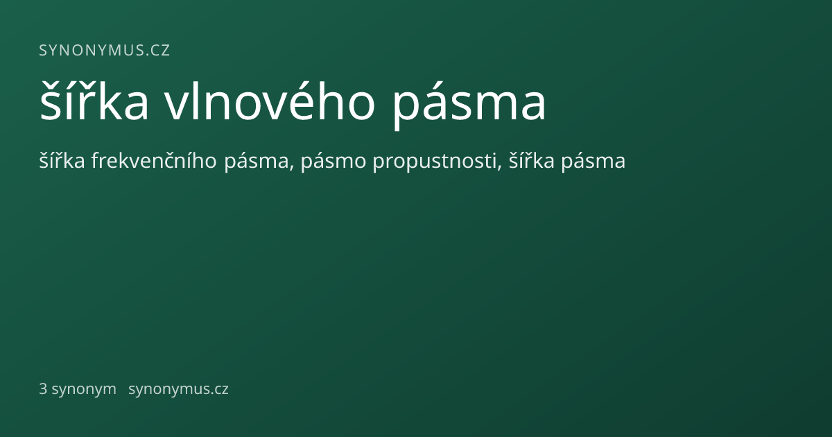 Náhled odkazu: šířka vlnového pásma