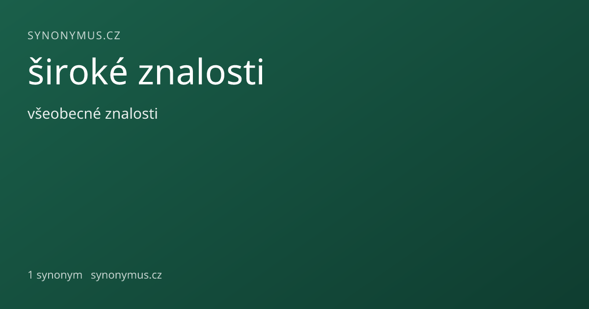 Náhled odkazu: široké znalosti